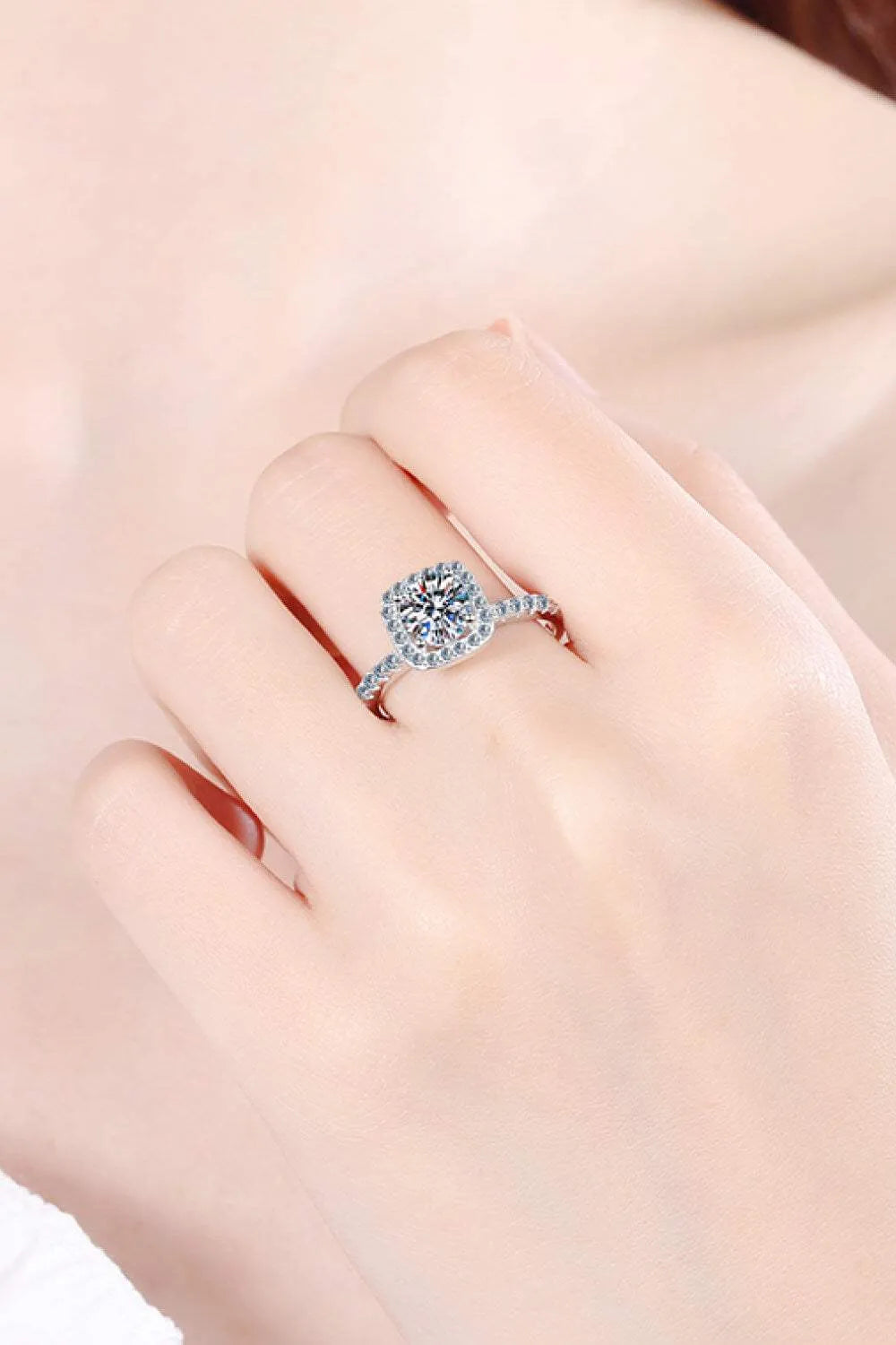 Square Moissanite Ring Moissanite - Tophatter Daily Deals